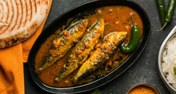 Fish with rice in Patna